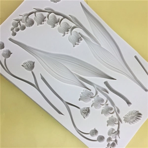 Silicone lily of the valley flower branch mold for chocolate fondant and resin crafts