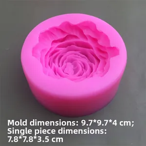 Stampo in silicone a forma di peonia per sapone e candele con dettagli dei petali