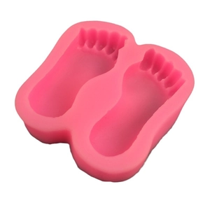 DIY pink baby footprint silicone mold for fondant, chocolate and cake decorating