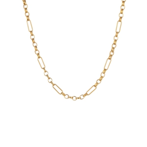 Elegant gold-plated stainless steel paperclip chain necklace for women fashion