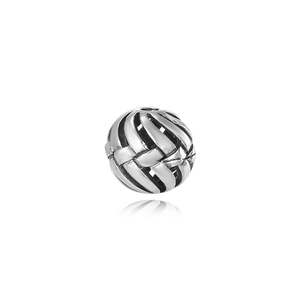 Cuenta espaciadora hueca estilo nido de pájaro en plata antigua 10mm para joyería DIY