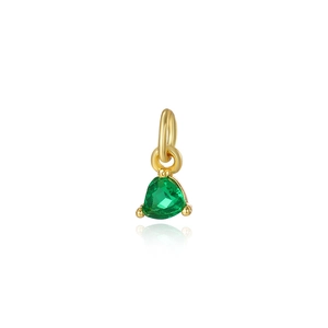 Exquisite geometric triangle green zircon pendant with gold-plated setting for jewelry DIY