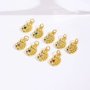 Koper Zirconia Wulkschelp Hanger Voor DIY Sieraden Maken Accessoires Spiraal Nautilus Vorm Vergulde Sieraden Vinden