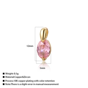 Detail eines 12x5mm Anhängers mit rosa Zirkonia im Marquise-Schliff, 18k vergoldet