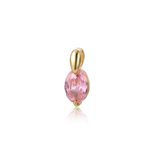 Rosa Zirkon-Anhänger mit 18k Goldbeschichtung für DIY-Schmuckherstellung und Halsketten