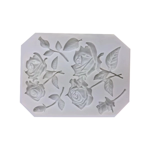 White silicone rose flower mold for fondant cake decorating and DIY craft baking