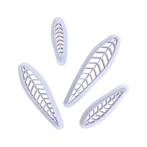 4pcs purple leaf shape cartoon bun molds set for creative home baking and cake decorating
