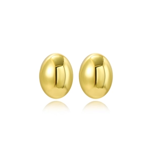 Detailaufnahme polierter ovaler Goldstecker mit hochglänzender Spiegeloberfläche im Finish