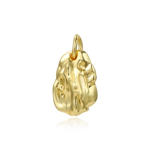 Colgante dorado vintage irregular con superficie texturizada para creación joyas DIY