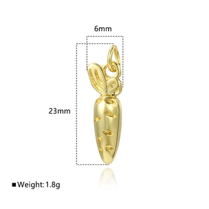 Χρυσό μενταγιόν καρότο για DIY κοσμήματα 6mm x 23mm μέγεθος 1,8g βάρος επισκόπηση