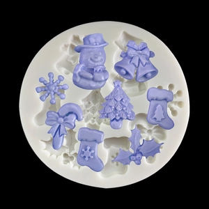 Christmas Tree Snowflake Bell Silicone Mold For Fondant Chocolate DIY Baking Tools Festive Party Cake Decoration
