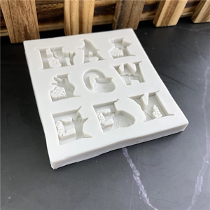 Halloween silicone chocolate mold featuring alphabet letters and spooky festive patterns