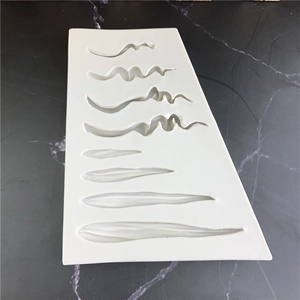 Silicone mold with 8 leaf and wave patterns for DIY resin jewelry and cake decorating