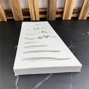 White silicone wavy texture mold for fondant cake decorating and DIY resin crafts