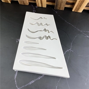 Silicone fondant mold with 8 leaf and wave patterns for DIY cake decoration tools