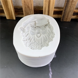 White silicone Santa Claus head mold for DIY chocolate fondant and soap crafting projects