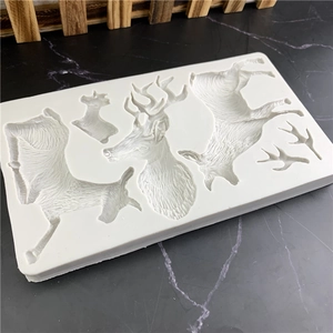 White silicone reindeer mold for Christmas fondant baking and DIY plaster crafts