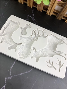 Christmas reindeer silicone mold for fondant cake decoration and chocolate crafting