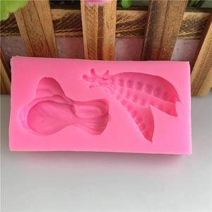 Stampo in silicone rosa con forme di verdure per fondant, argilla e decorazione dolci