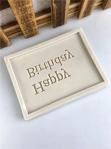 Rectangle silicone Happy Birthday mold for cake decoration and chocolate baking