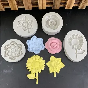 Sunflower and camellia silicone flower mold set for fondant cake and chocolate DIY