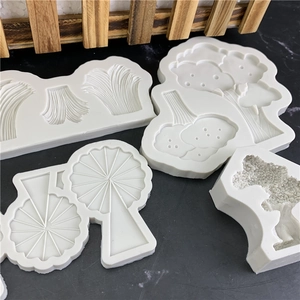 Silicone tree and cloud molds for fondant, chocolate and clay baking decoration