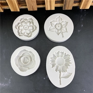 Sunflower and camellia silicone flower molds for fondant cake decoration set of four