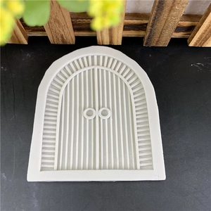 White silicone arch door mold with vertical stripes for resin crafts and cake decoration
