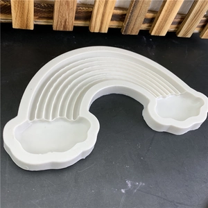 Rainbow cloud silicone mold for chocolate and fondant cake decoration with 5-stripe arch