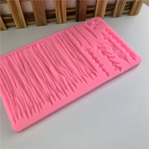 Pink lavender plant series silicone mold with natural textures for cake border decoration