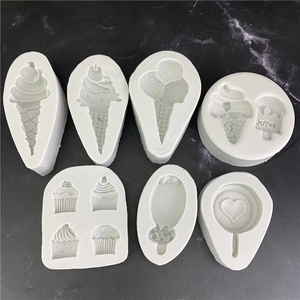 7-piece set of silicone ice cream and cupcake molds for cake decorating and DIY crafts