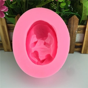 Stampo in silicone rosa viso di neonato per decorazione torte e sapone fatto a mano