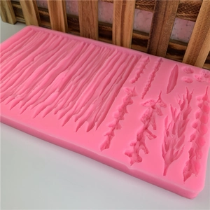 Lavender plant series pink silicone fondant mold for chocolate cake edge decoration