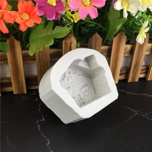 3D house shaped silicone mold for DIY fondant cake and resin craft with detailed brick texture