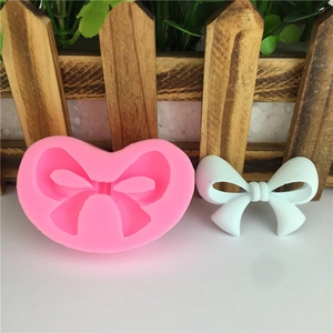 Bow Tie Silicone Mold DIY Baking Fondant Chocolate Mold Cake Decoration Handmade Soap Clay Craft Tool Pink