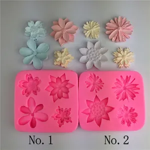 Sunflower Daisy Flower Silicone Mold For DIY Baking Cake Fondant Decoration Chocolate Candy Soap Handmade Craft Tool Pink