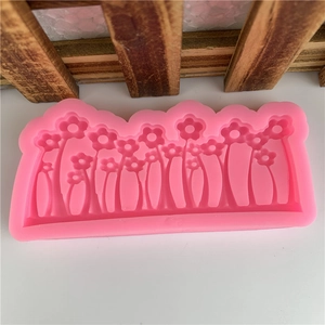 Moule en silicone rose motif clôture de fleurs pour décoration de gâteau fondant