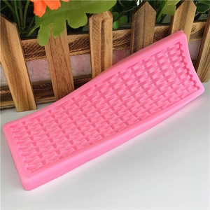 Pink silicone mold with woven basket texture for DIY fondant and cake decoration