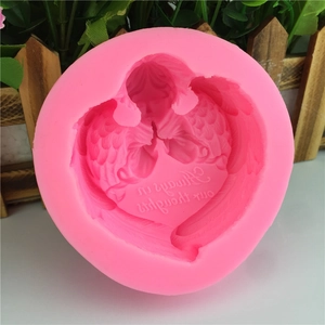 Pink silicone angel wing mold for DIY soap and resin with Always in our thoughts engraving