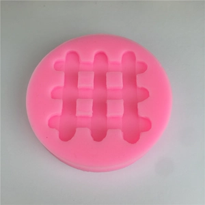 Rosa runde Silikonform mit Gittermuster für DIY Schokolade Fondant und Backen