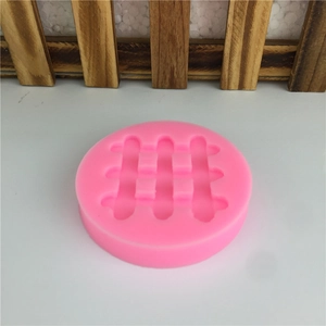 Rosa runde Silikonform für Schokolade und Fondant mit Gitterzaun-Texturdesign für DIY