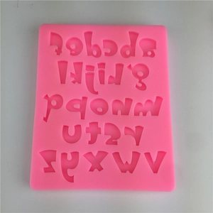 Pink silicone alphabet mold with 26 letters for DIY baking, chocolate and fondant