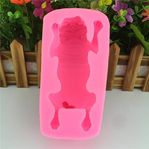 Pink silicone Shar Pei dog mousse mold for DIY baking and handmade cake fondant creation
