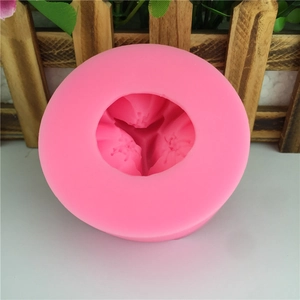 Rosa Silikonform mit 3-blättriger Kirschblüte für Kuchendekoration und DIY Handwerk