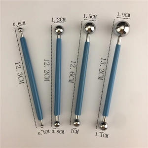 Set of 4 stainless steel ball stylus tools for fondant cake decorating and clay sculpting