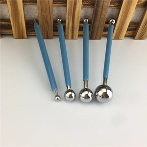 Set of 4 stainless steel ball stylus tools for fondant cake decorating and DIY clay modeling