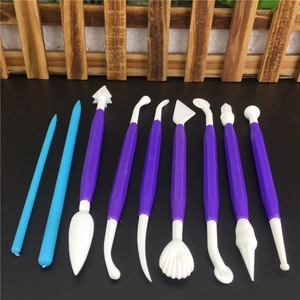 10-piece fondant sculpting tool set with double-headed pens for DIY cake decorating