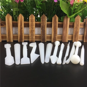 10-piece white plastic DIY baking clay sculpting tools for fondant and cake modeling