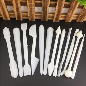 13-piece white DIY fondant cake and clay modeling tool set for carving and shaping