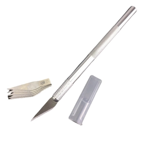 Professional metal carving knife set with 5 spare stainless steel blades for model making